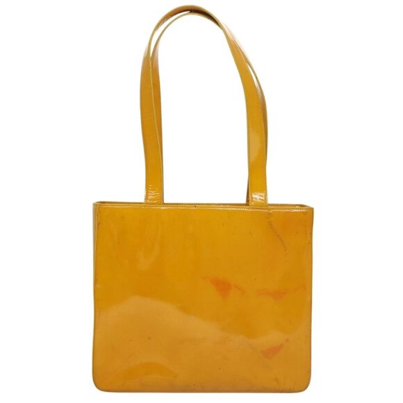 CHANEL Tote Bag Enamel Yellow CC - Picture 1 of 15